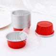 thumbnail image 2 of POWKOL Moldes desechables para ramequines, rojos, 50 unidades, mini moldes de aluminio para hornear con tapas, moldes para cupcakes, moldes para tartas de queso, moldes para flan, recipientes de, 2 of 6