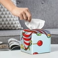 thumbnail image 6 of Gukieu Funny Christmas Gnome Print Leather Tissue Box, PVC Waterproof Velcro Opening and Closing Square Tissue Box Holder, Suitable for Home and Office Decoration, 6 of 7