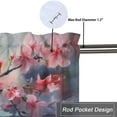 thumbnail image 5 of Hummingbirds Flowers Rod Pocket Thermal Insulated Curtain Valance Pink Floral Spring Watercolor Window Treatment for Living Room Bedroom Bathroom 54 by 18 in, 2 Panel, 5 of 6