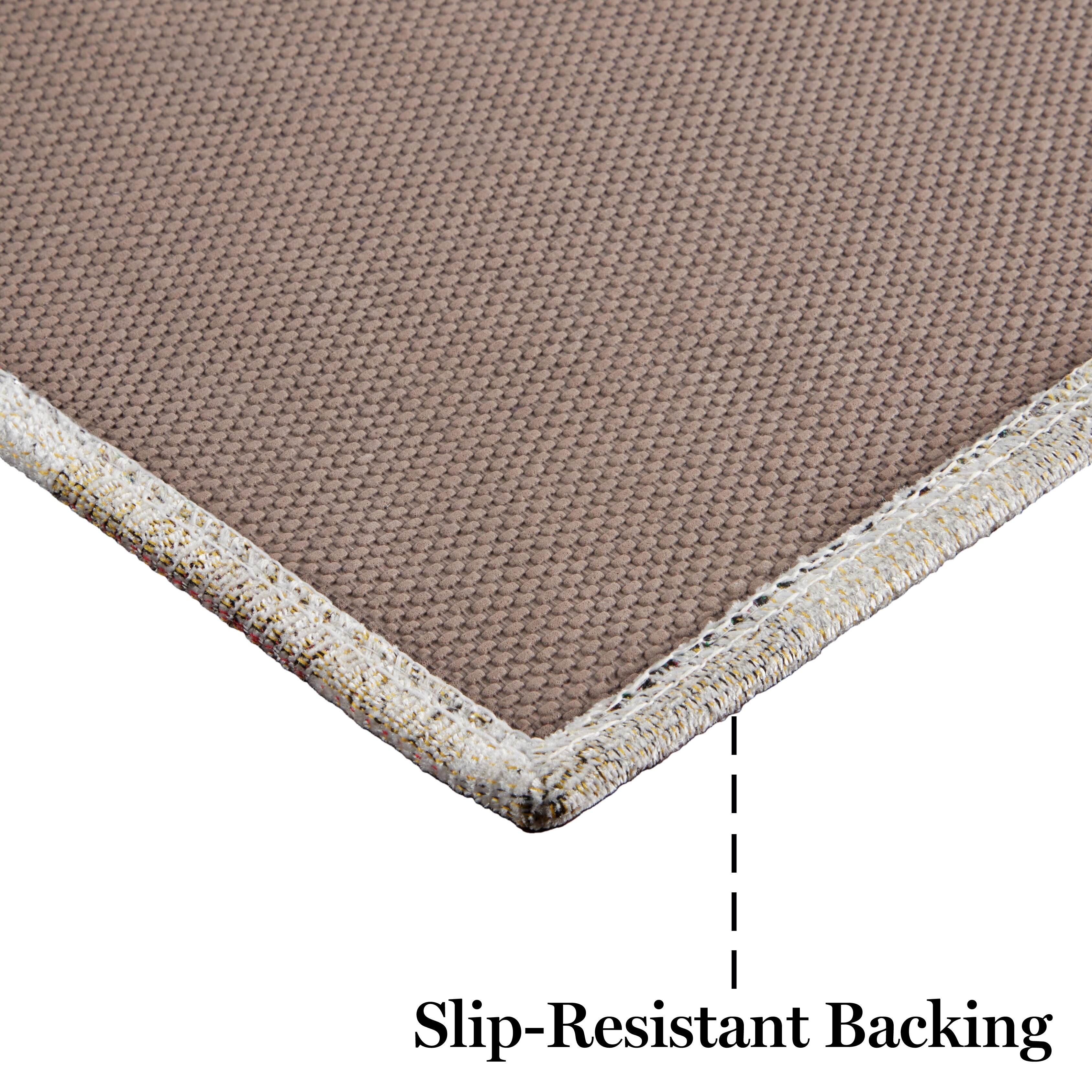 Martha Stewart Stella Owen Plaid Slip-Resistant Kitchen Mat Runner, Black/Grey/White, 20"x50"