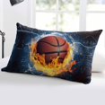 thumbnail image 5 of Basketball Throw Pillow Cover 20 x 36 Inch Decorative Pillow Cover Blue Red Water Fire Splashing Lumbar Pillowcase Seasonal Rectangle Cushion Case for Couch Sofa Bed Living Room, 5 of 7
