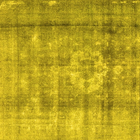 Ahgly Company Indoor Square Persian Yellow Traditional Area Rugs, 8' Square