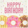 322295 Donut Happy Birthday Lunch Napkins Party Supplies, 5", Multicolor