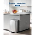 thumbnail image 6 of Silver 13 Gallon Soft-close Pedal Stainless Steel Kitchen Trash Can, 6 of 7