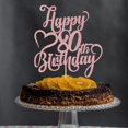 thumbnail image 4 of Cake Topper AROKIPPRY con brillo rosa dorado para 80.º cumpleaños, 4 of 7