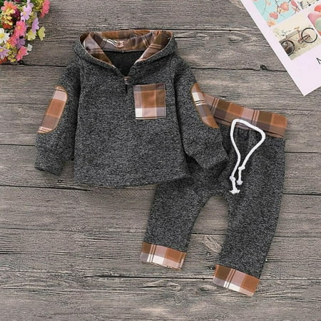 

[Clearance!]Toddler Infant Boy Clothes Long Sleeve Hoodie Sweatshirt Tops+Pants Outfit Sets