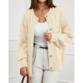 thumbnail image 7 of FreshPretty Chunky Cardigan Sweaters for Women Fall Fashion Button Lantern Long Sleeve Cable Knit Winter Coats Outerwear, 7 of 7