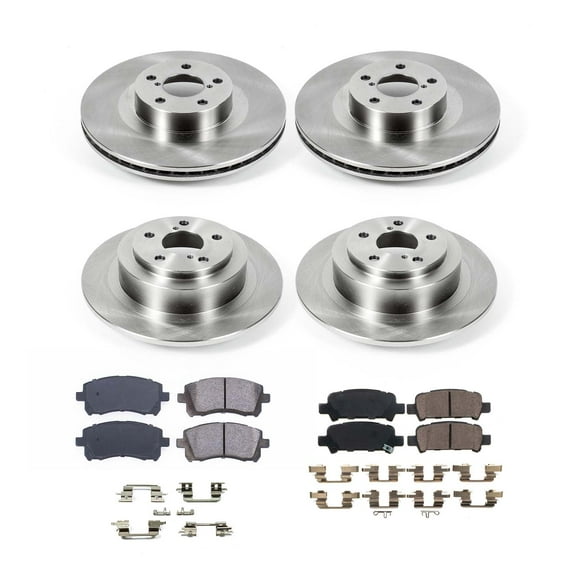 Ultimate Brakes Front and Rear Ceramic Brake Pad and Rotor Kit with Hardware WM80986