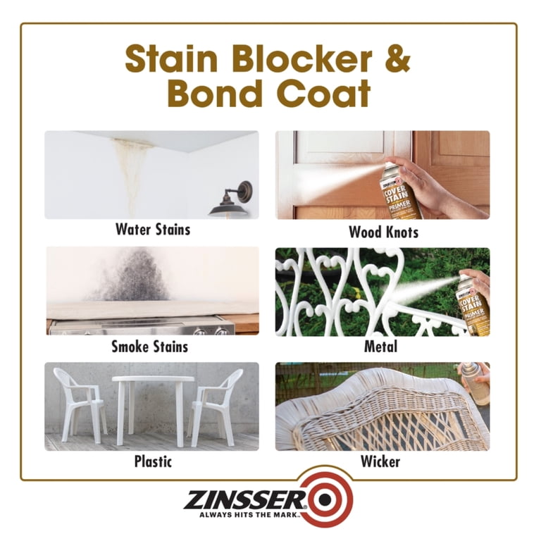 Zinsser Cover Stain Oil-Based Primer Spray, 13 oz White photo 4