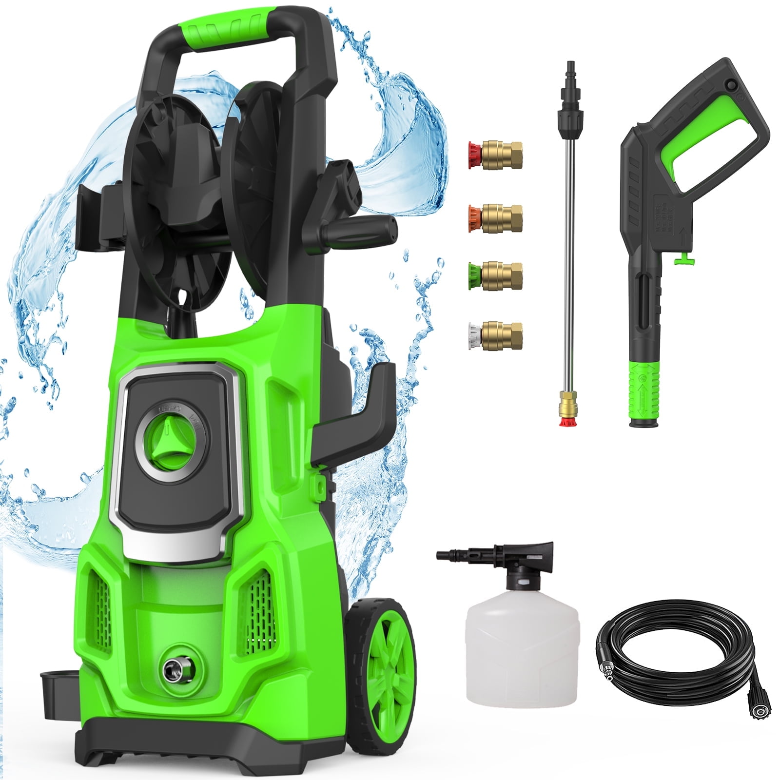 Electric Pressure Washer, 4200 Max PSI, 2.6 GPM Power Washer Machine with Hose Reel,4 Quick Connect Nozzles for Cars/Patios/Floor Cleaning