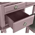 thumbnail image 6 of Poundex Furniture Wood Vanity Set with Mirror and Stool in Pink Rose Gold Color, 6 of 8