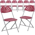 thumbnail image 1 of 8 Pk. HERCULES Series 650 lb. Capacity Burgundy Plastic Fan Back Folding Chair, 1 of 9