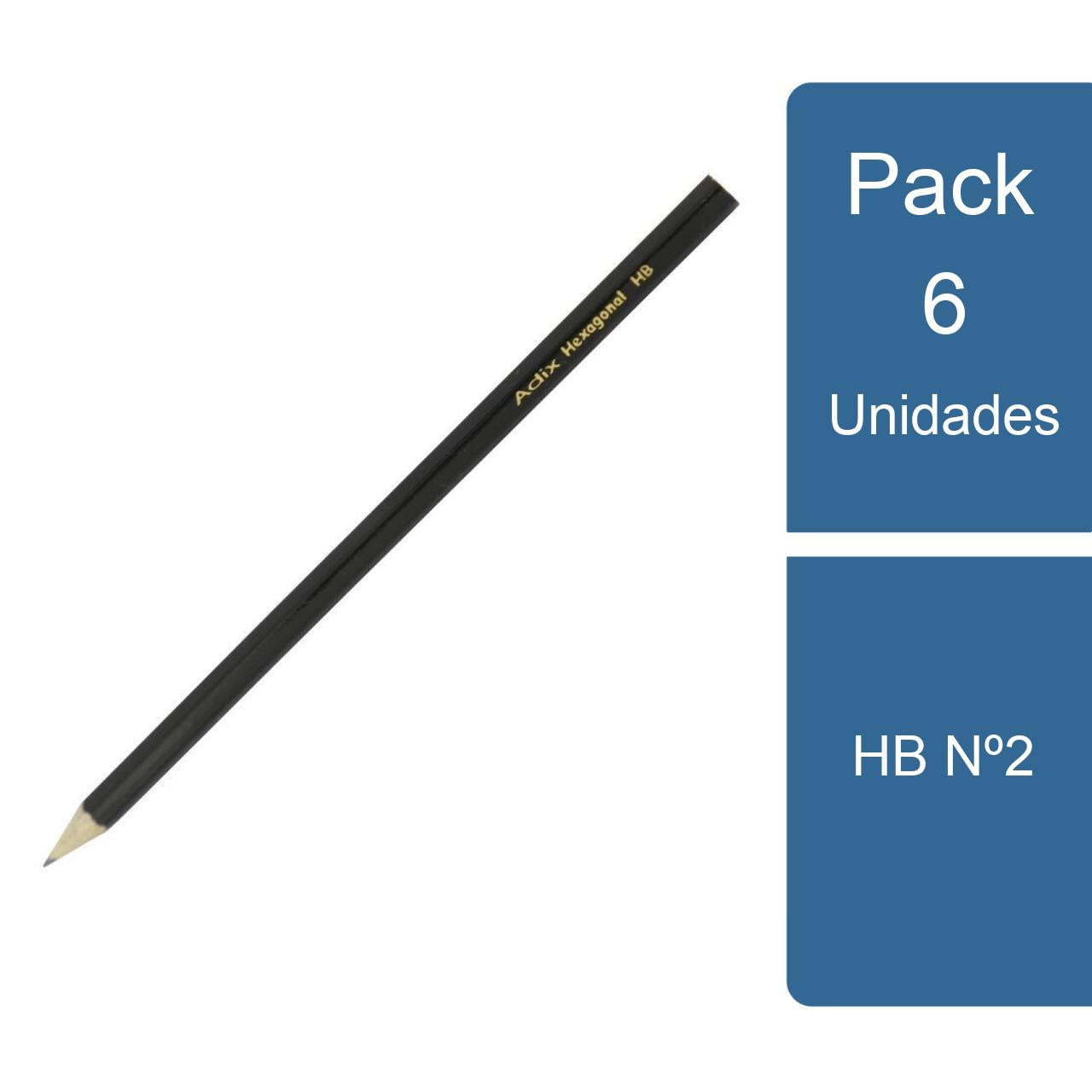Pack 6 Lápiz Grafito Hexagonal Hb Nº2