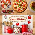 thumbnail image 2 of Joocar Sweet Kitchen Red Heart Cherry Pattern Linen Table Mats Set Of 4 For Home Kitchen Table Decor 12x18 inch, 2 of 5