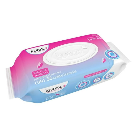 Toallas húmedas Kotex Flushable 56 pzs