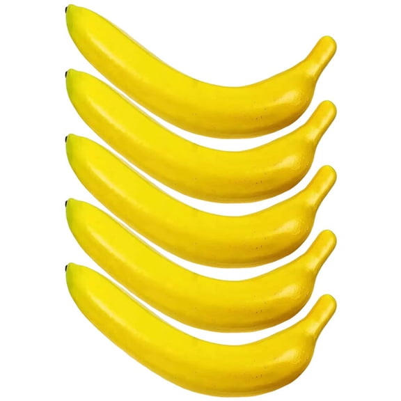 vlrwzc Artificial Bananas 5pcs Decorative Fake Fruit Lifelike Yellow Bananas Tabletop Fruits Decor for Home Kitchen