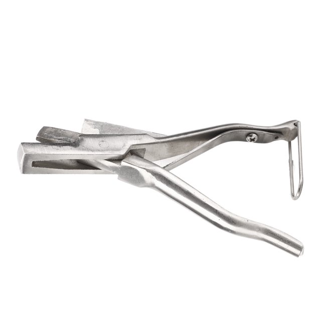 Stainless Steel Ear Tag Plier for Farm Animals, Durable Animal Identification Tool, Livestock Ear Tag Applicator Clamp with Safety Buckle Design