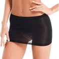 thumbnail image 2 of JanJean Jupe Mini Aguichant Transparente Taille Basse pour Femmes, Jupe en Micro-Hanche en Maille Transparente, Noir P, 2 of 6