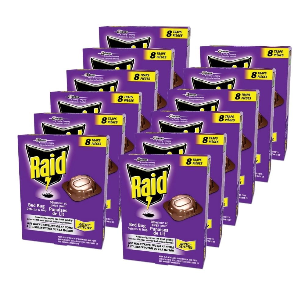 Raid® Bed Bug Detector and Trap, 0.19 lb Trap, 8 Traps