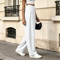 thumbnail image 5 of Womens Cotton Pants High Waist Baggy Barrel Loose Fit Boho Pants Summer Beach Vacation Trousers with Pockets, 5 of 7