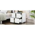 thumbnail image 7 of Smilegend Elegant Mirrored Nightstand with 2 Drawers and Metal Handle, Bedside Table for Bedroom, Living Room, White, 7 of 7