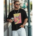 thumbnail image 3 of Men's T-Shirt Mountain River Retro Abstract Illustration Short Sleeve Casual Tee Classic Crew Neck T-Shirt for Men, S, 3 of 7