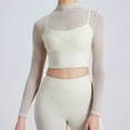 thumbnail image 2 of Traje de yoga de malla para mujer: top deportivo de manga larga con relleno en el pecho, secado rápido, ideal para correr o hacer yoga., 2 of 4