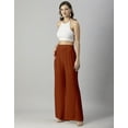 thumbnail image 5 of Moomaya Womens Solid Palazzo Pants, High Waist Ankle Length Wide Leg Trousers, 5 of 9