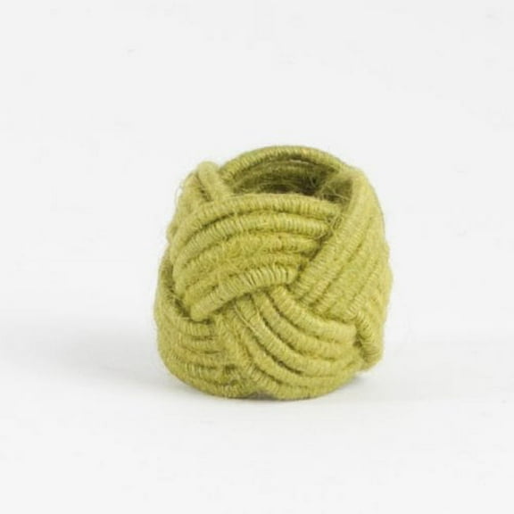 Set of 4 Classic Braided Jute Burlap Napkin Rings (Chartreuse)