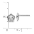 thumbnail image 2 of 925 Sterling Silver Rhodium Plated Polished Textured Cubic Zirconia Flower Post Earrings Stud Earring for Women, 2 of 2