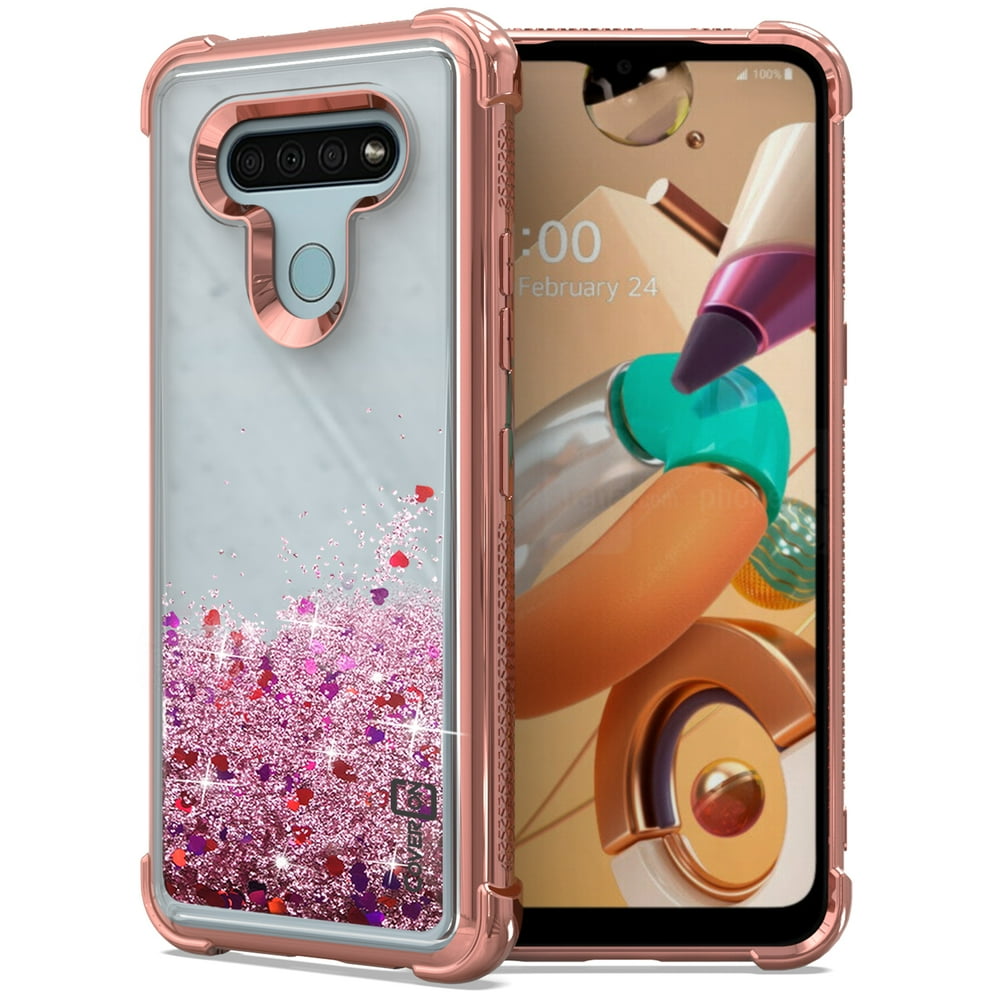 CoverON LG K51 / Reflect Case Liquid Glitter Bling Clear TPU Rubber