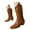 Brown, variant on Western Cowboy Boots for Women Studded Motorcycle Boots Square Toe Pull on Cowgirl Boot