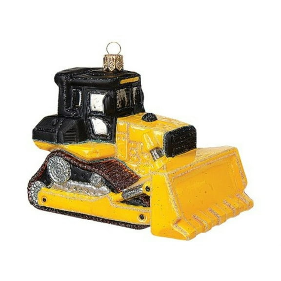 Bulldozer Construction Vehicle Polish Glass Christmas Ornament Tree Decoration