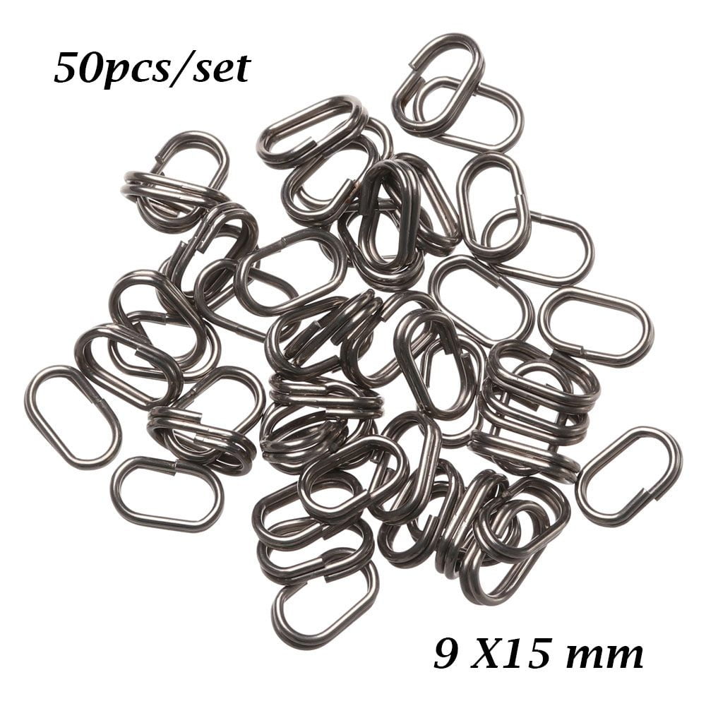 Hot Portable Stainless Steel Fast Lock Line Tackle Fishing Hanging Snap  Barrel Swivel Oval Split Rings Connector 9 X15 MM 