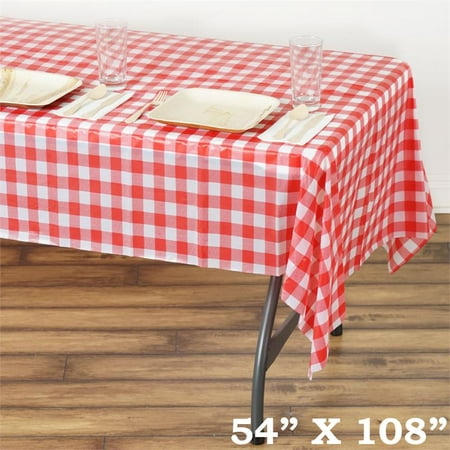 Balsacircle 54 X 108 Rectangular Checkered Disposable Plastic