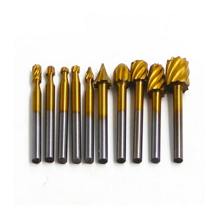 

10pcs Tungsten Carbide Burrs Rotary Burr Set 1/4 Head 1/8-Shank Die Grinder Bit