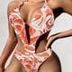 thumbnail image 3 of Gibobby Trajes de Baño Mujer Completos Conjunto de traje de baño con cuello halter para mujer Bikini sexy Conjunto de traje de baño con estampado multico(B,XL), 3 of 4