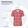thumbnail image 5 of Fotbe Red Checkboard Baseball Jersey Shirt for Men and Women, Casual Short Sleeves Button Down T-Shirt-, 5 of 9