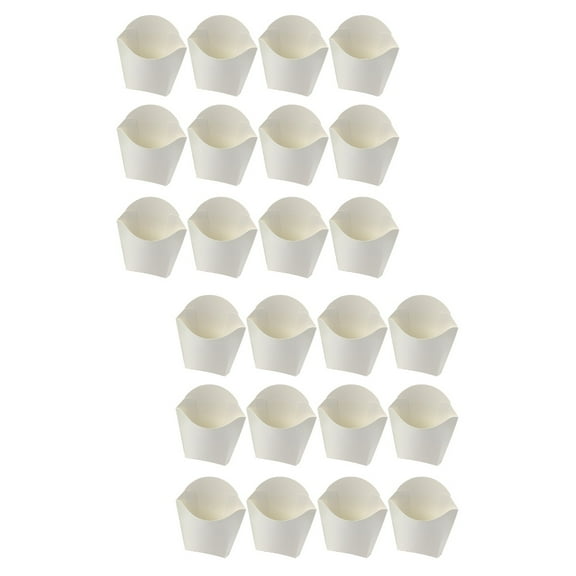 48 Pcs French Fries Box Paper Cups Food Tray Party Supplies Kraft Cups Holder French Fries Holders