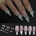 thumbnail image 2 of Nudo metálico FSPronail 3D con forma de lazo con perlas blancas para decoración de uñas, 2 of 7