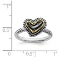 thumbnail image 5 of 925 Sterling Silver & Real 14kt Stackable Expressions Antiqued Heart Ring Size: 6; for Adults and Teens; for Women and Men, 5 of 5