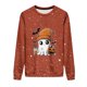 thumbnail image 3 of Ailaofu Women's Halloween Printed Round Neck Casual Sports Long Sleeve Sweatshirt Top Sweatshirt Loose Soft Long Sleeve Pullover Tops, 3 of 6