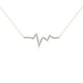 thumbnail image 2 of Anygolds 0.12ctw Diamond Heart Beat real Solid Gold Necklace - MNC0067Y Yellow Gold, 2 of 6