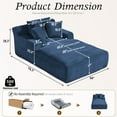 thumbnail image 2 of Aukfa 79" Extra Long Chaise Lounge Oversized Indoor Chair Boneless Couch for Living Room, 3Pillows, Blue, 2 of 9