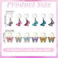 thumbnail image 2 of 24Pcs 12 Styles Butterfly Stitch Marker Charms, 2 of 5