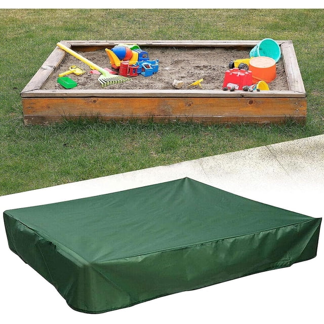 Drawstring Sandbox Cover, Square Dustproof, Beach Sand Cover, Waterproof, Green (150150cm)