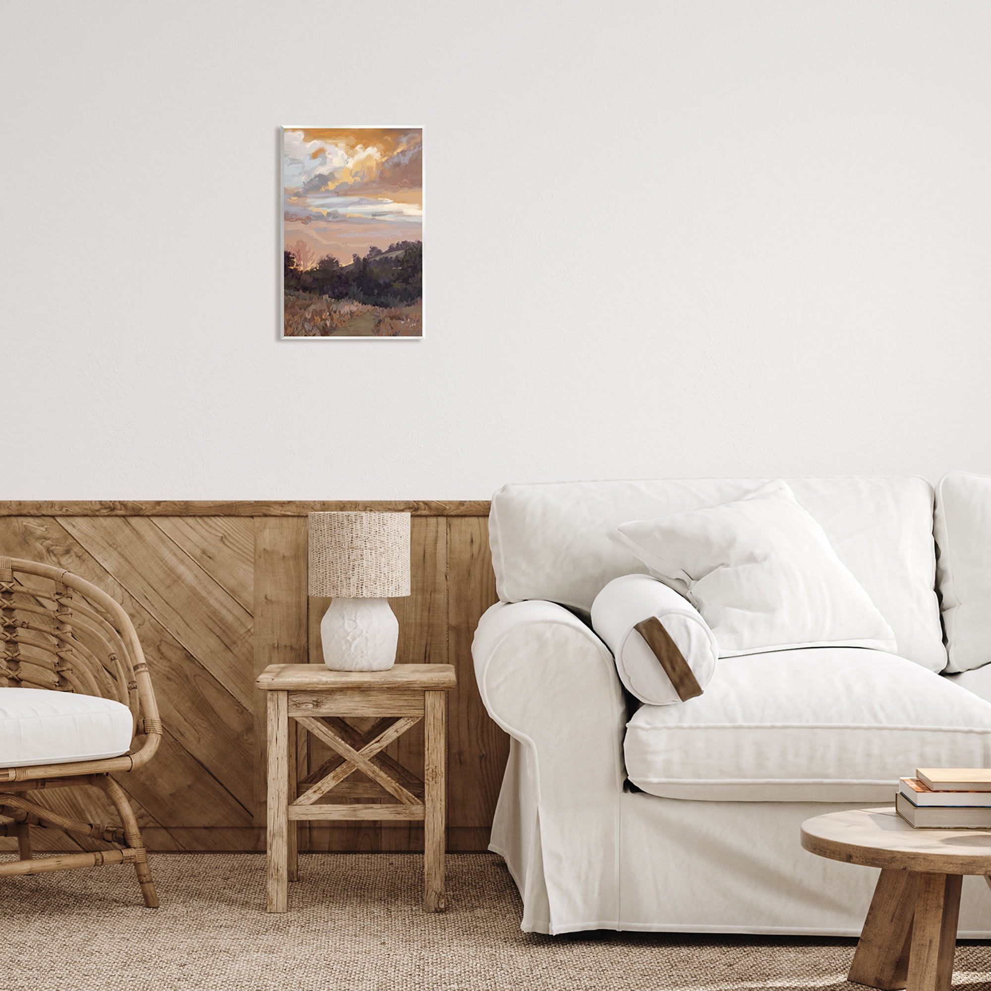 Stupell Industries Abstract Sunrise Landscape Landscape Painting Unframed Art Print Wall Art, 10 x 15