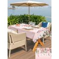 thumbnail image 4 of Outdoor Tablecloth with Umbrella Hole and Zipper, Pink Valentine's Day Rectangle Table Cloth 60x102 Inch Waterproof Tablecloth, Roses Romantic Art Spring Floral Picnic Table Cover for Patio Camping, 4 of 7
