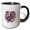Black/White, variant on 3drose, Funny Rooster Art. Red, Blue, Orange Flowers. Chic Gift for All, 11oz Two-tone Black Mug
