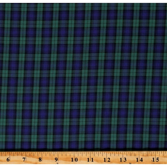 Cotton Sevenberry Classic Plaids Green and Blue Plaid Squares Cotton Fabric by the Yard (SB-51010D126-29HUNTER)